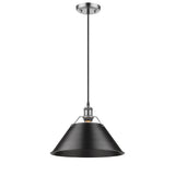 Orwell PW 1 Light Pendant - 14" in Pewter with Matte Black Shade