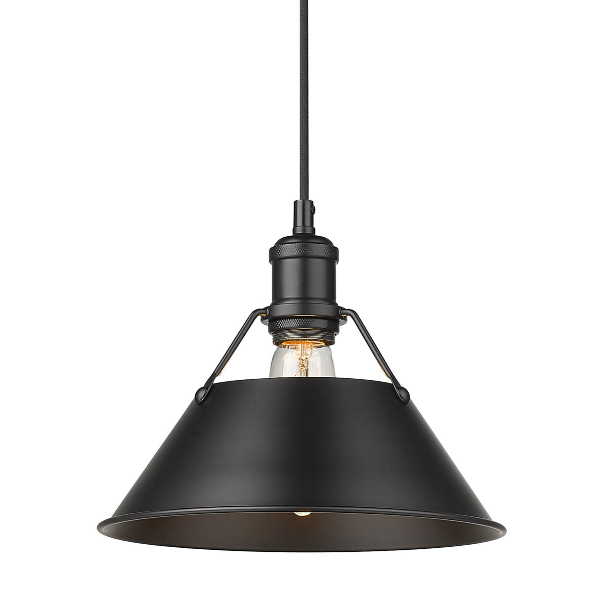 Orwell BLK 1 Light Pendant - 10" in Matte Black with Matte Black Shade