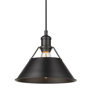 Orwell BLK 1 Light Pendant - 10" in Matte Black with Matte Black Shade
