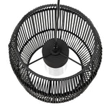 Seabrooke 1 Light Pendant - Outdoor in Natural Black with Black Composite Wicker Shade