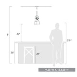 Quarry 1 Light Pendant in Antique Black Iron