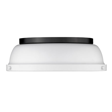 Duncan 14" Flush Mount in Matte Black with a Matte White Shade