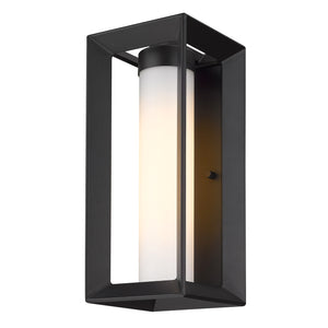 Smyth Outdoor Medium Wall Sconce in Natural Black with Opal Glass
