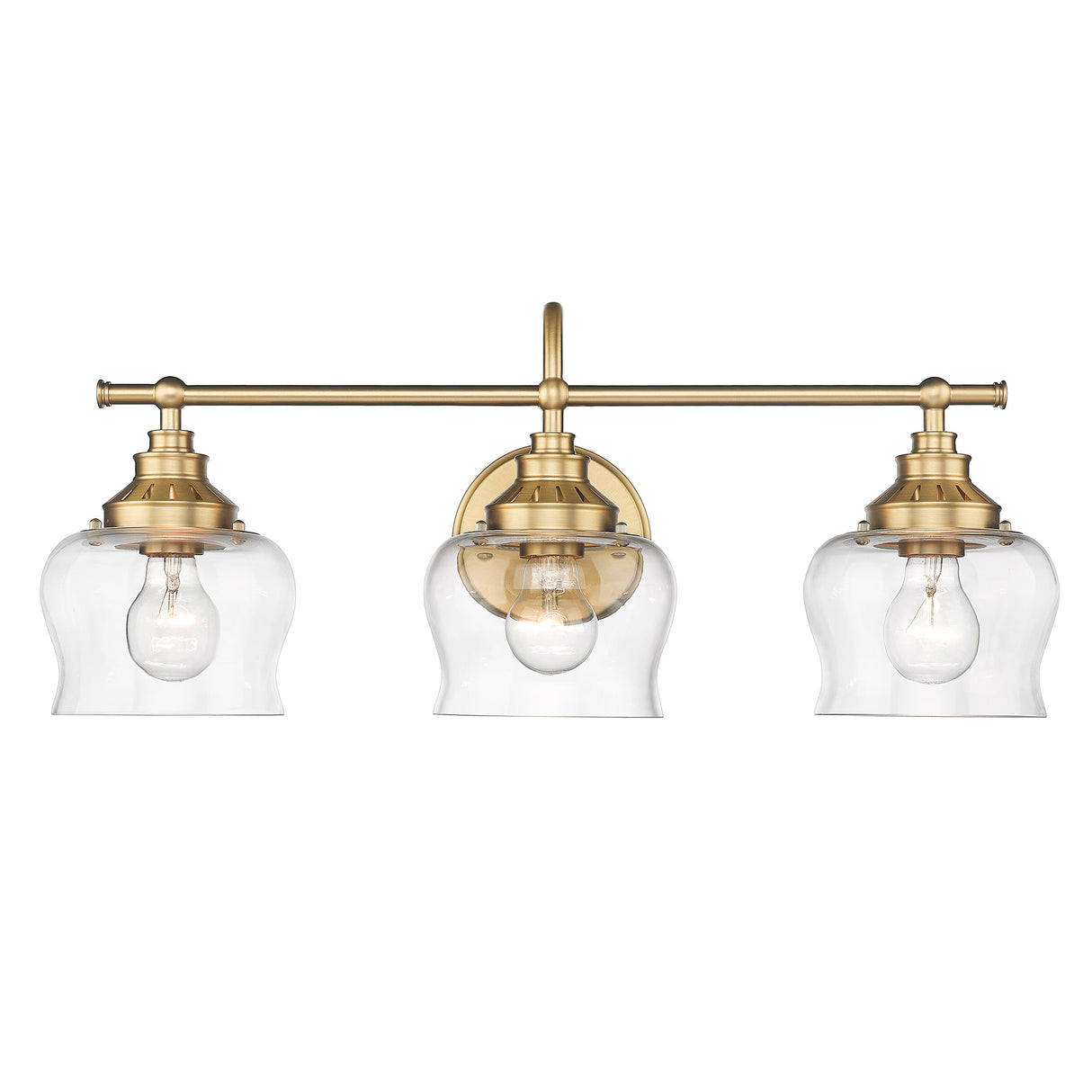 Daphne 3 Light Bath Vanity in Brushed Champagne Bronze with Clear Glass Shade