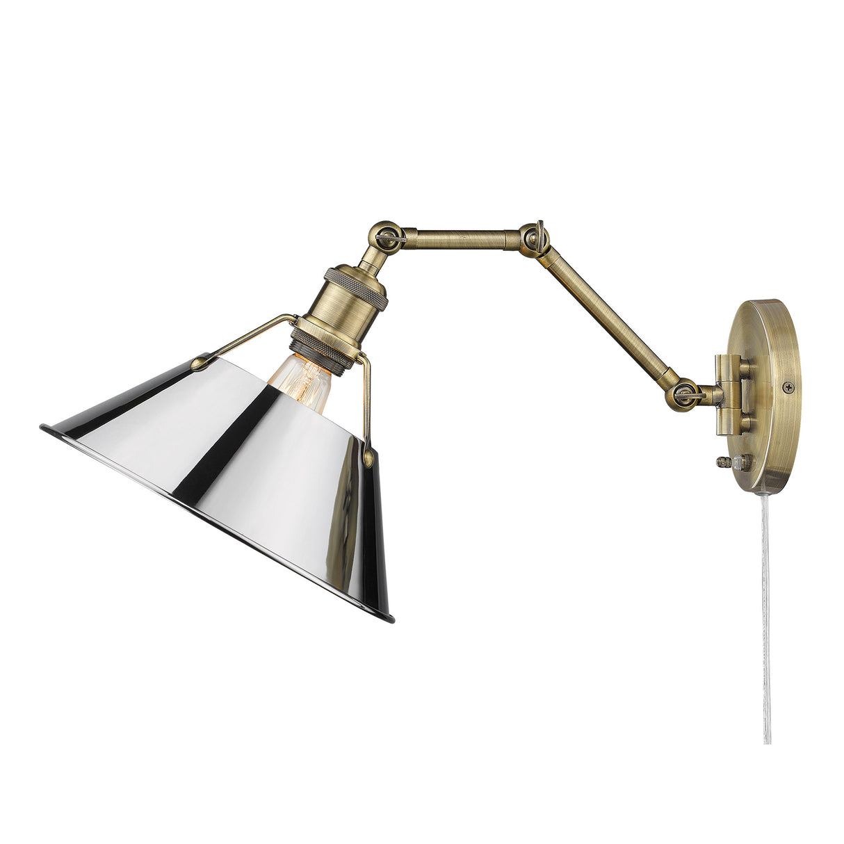 Orwell AB Articulating 1 Light Wall Sconce with Chrome Shade