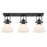 Hines 3-Light Bath Vanity in Rubbed Bronze with Opal Glass