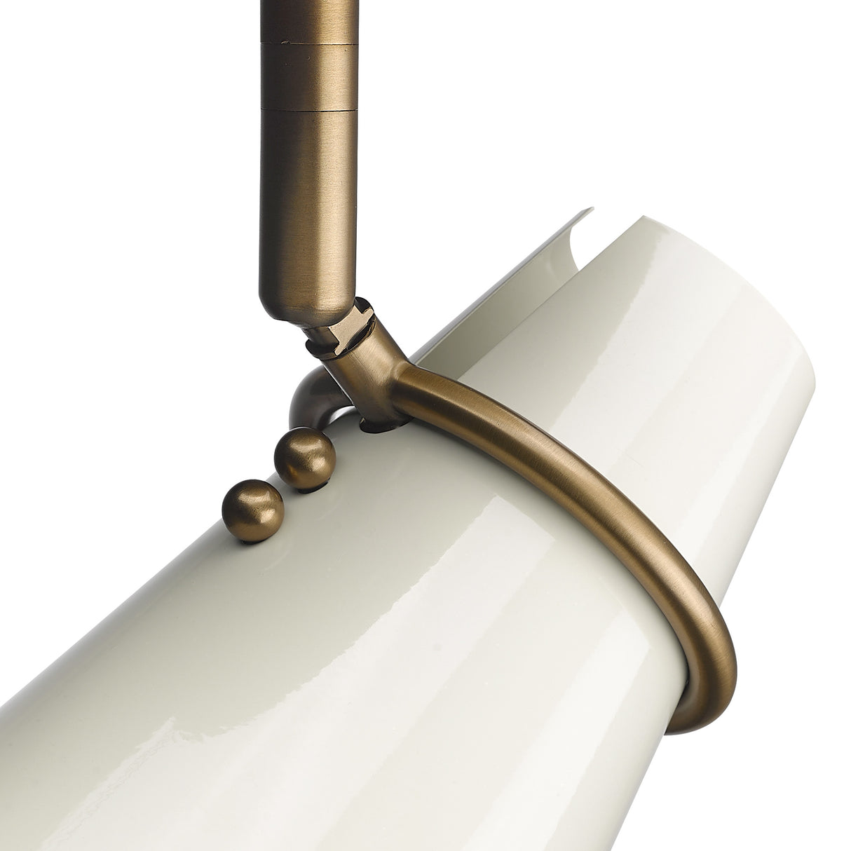 Reeva Semi-Flush in Modern Brass with Glossy Ecru Shade