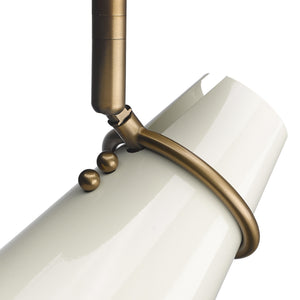Reeva Semi-Flush in Modern Brass with Glossy Ecru Shade
