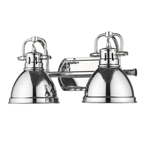 Duncan 2 Light Bath Vanity in Chrome with Chrome Shades