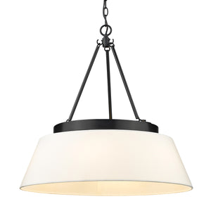 Penn 6 Light Chandelier in Matte Black with Modern White Shade