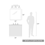 Kepler 3 Light Bath Vanity in Matte Black with Water Glass Shade