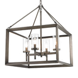 Smyth 4 Light Chandelier in Gunmetal Bronze with Clear Glass