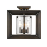 Smyth Semi-Flush (Low Profile) in Gunmetal Bronze with Clear Glass
