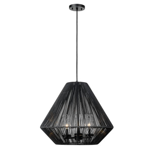 Valentina NB Natural Black 3 Light Pendant - Outdoor