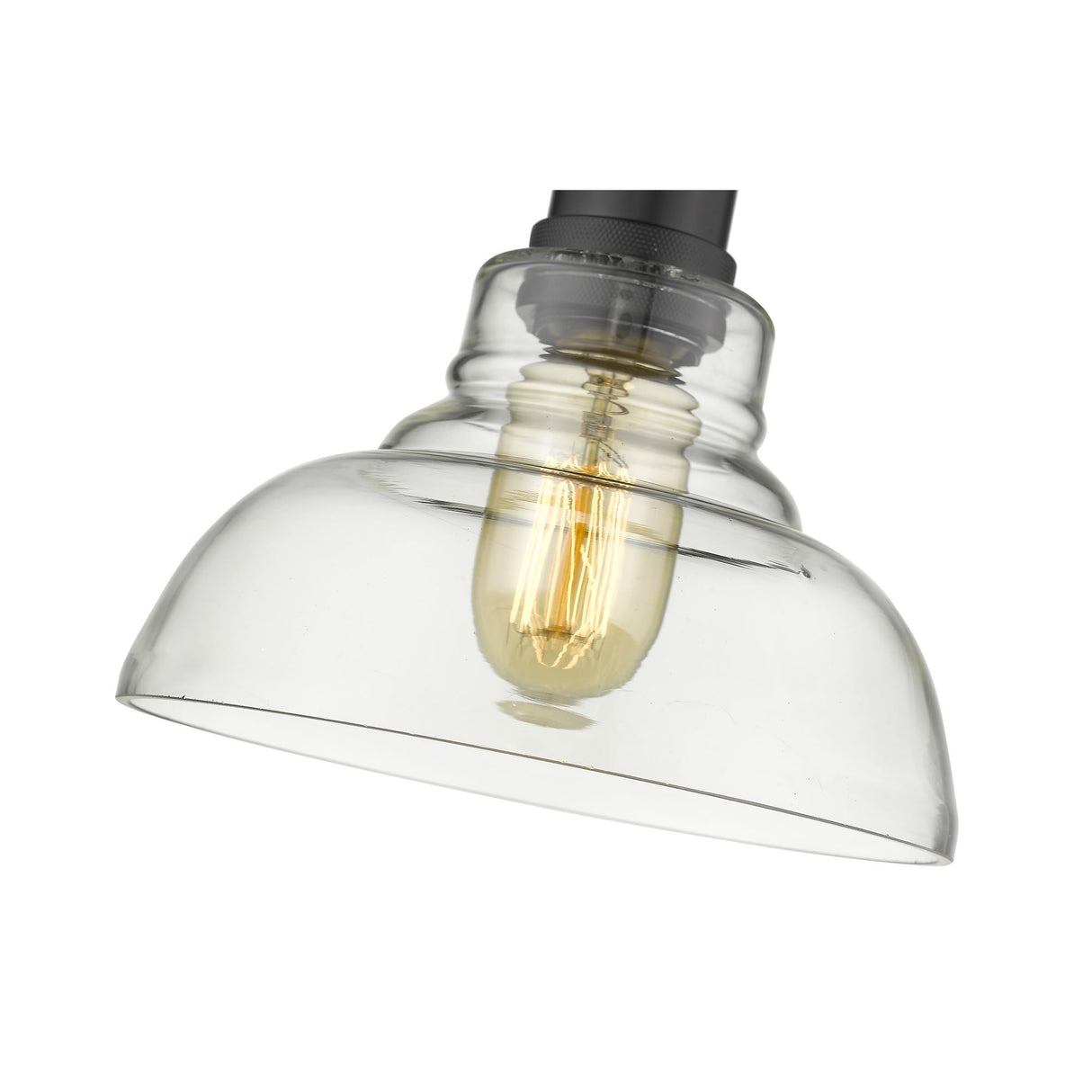 Carver 1-Light Pendant in Matte Black with Clear Glass Shade