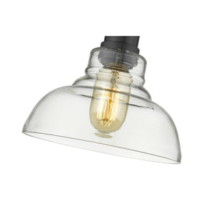 Carver 1-Light Pendant in Matte Black with Clear Glass Shade