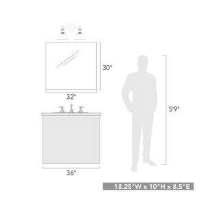 Orwell PW 2 Light Bath Vanity in Pewter with Pewter Shade