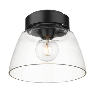 Remy Flush Mount - 10" in Matte Black with Clear Glass Shade