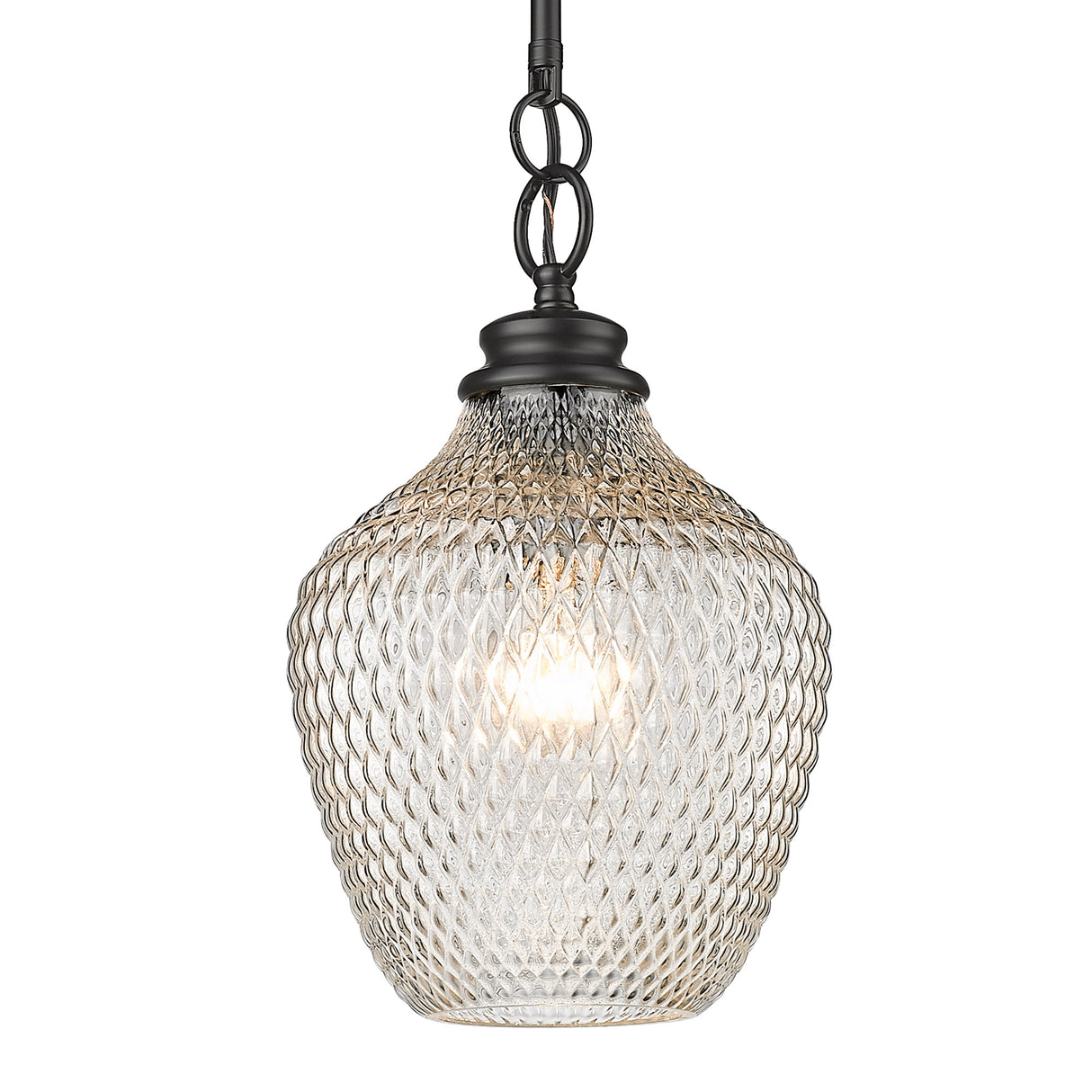 Adeline Medium Pendant in Matte Black with Clear Glass Shade