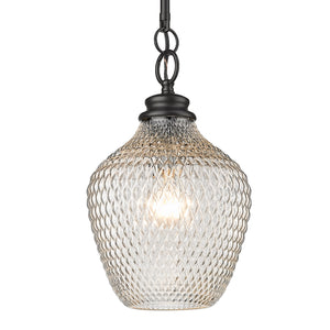 Adeline Medium Pendant in Matte Black with Clear Glass Shade