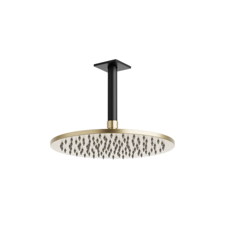 Artos Otella 10" Rain Shower Head on Ceiling Mount Arm Satin Brass / Matte Black – F907-71SBB