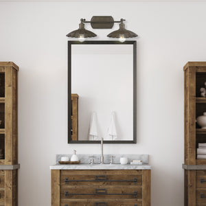 Clemence 2 Light Bath Vanity in Dark Rust