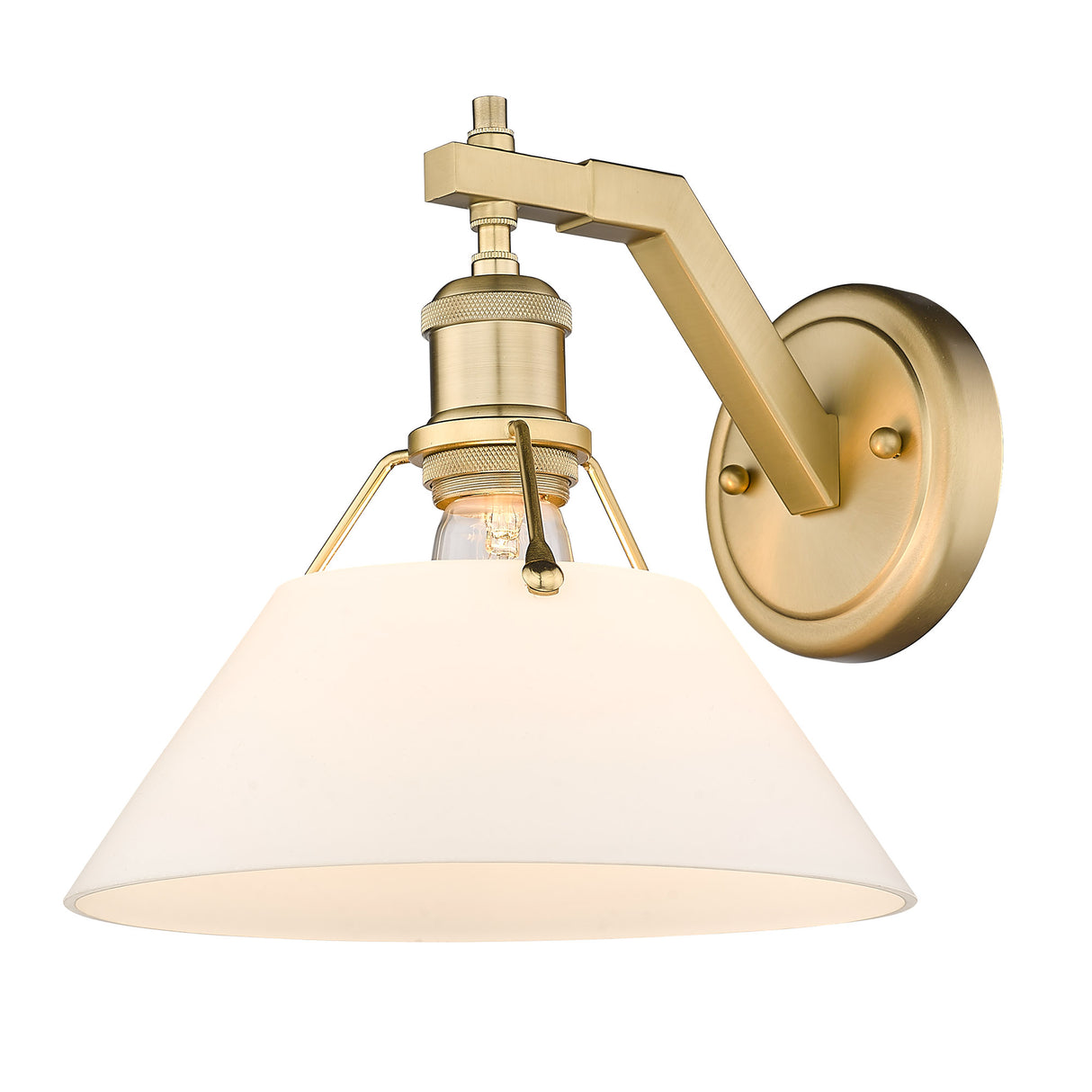 Orwell BCB 1 Light Wall Sconce in Brushed Champagne Bronze with Opal Glass Shade