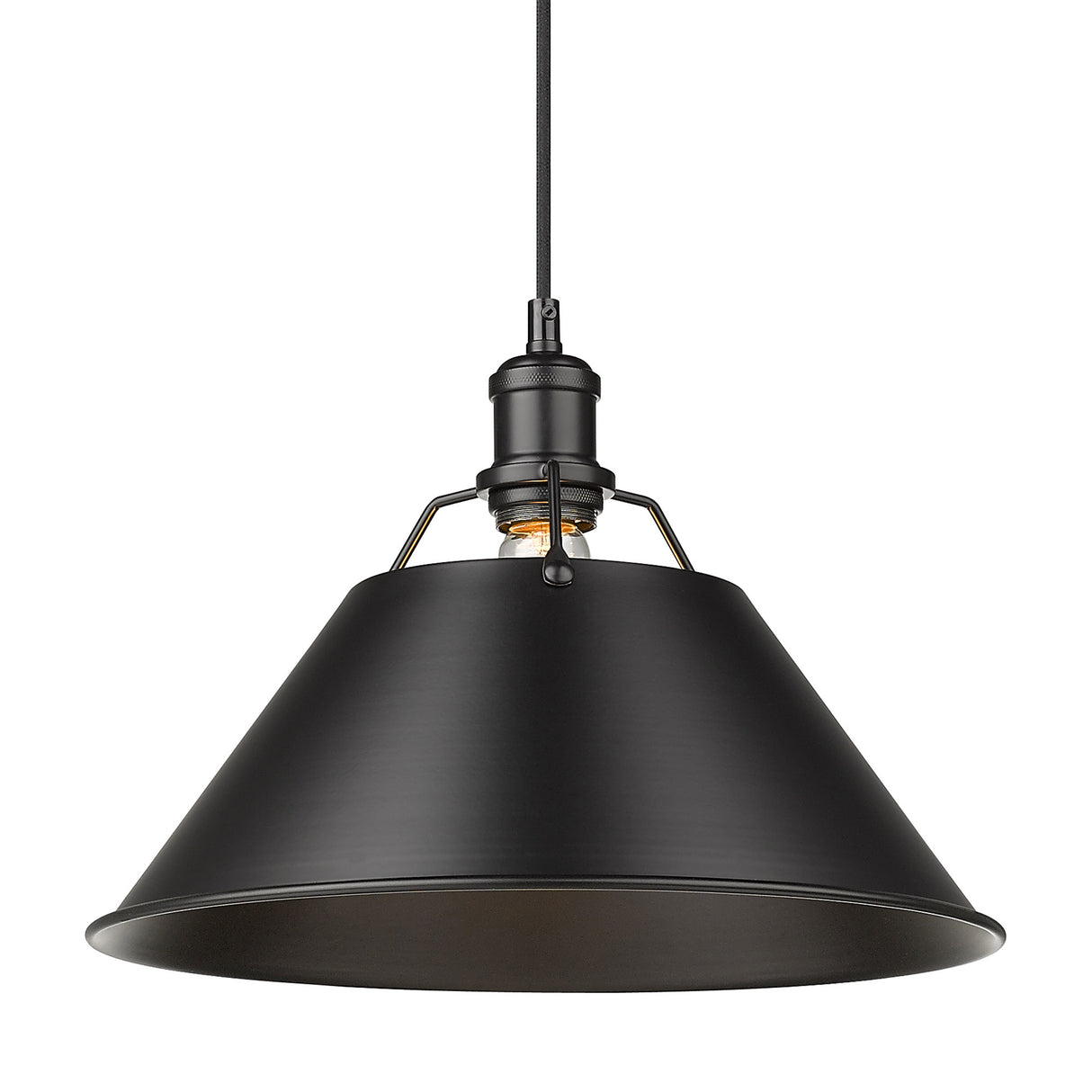 Orwell BLK 1 Light Pendant - 14" in Matte Black with Matte Black Shade