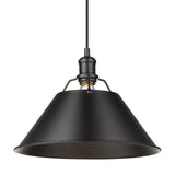 Orwell BLK 1 Light Pendant - 14" in Matte Black with Matte Black Shade