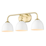 Zoey 3-Light Bath Vanity in Olympic Gold with Matte White Shade