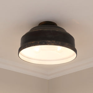 Keating Flush Mount in Antique Black Iron