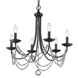 Mirabella 6 Light Chandelier in Matte Black