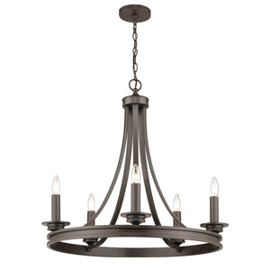 Saldano 5-light Chandelier in a Rubbed Bronze finish