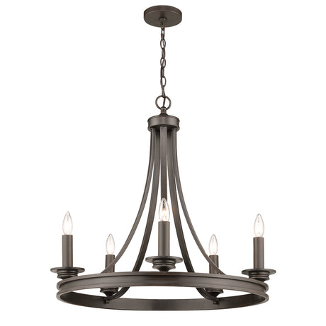 Saldano 5-light Chandelier in a Rubbed Bronze finish