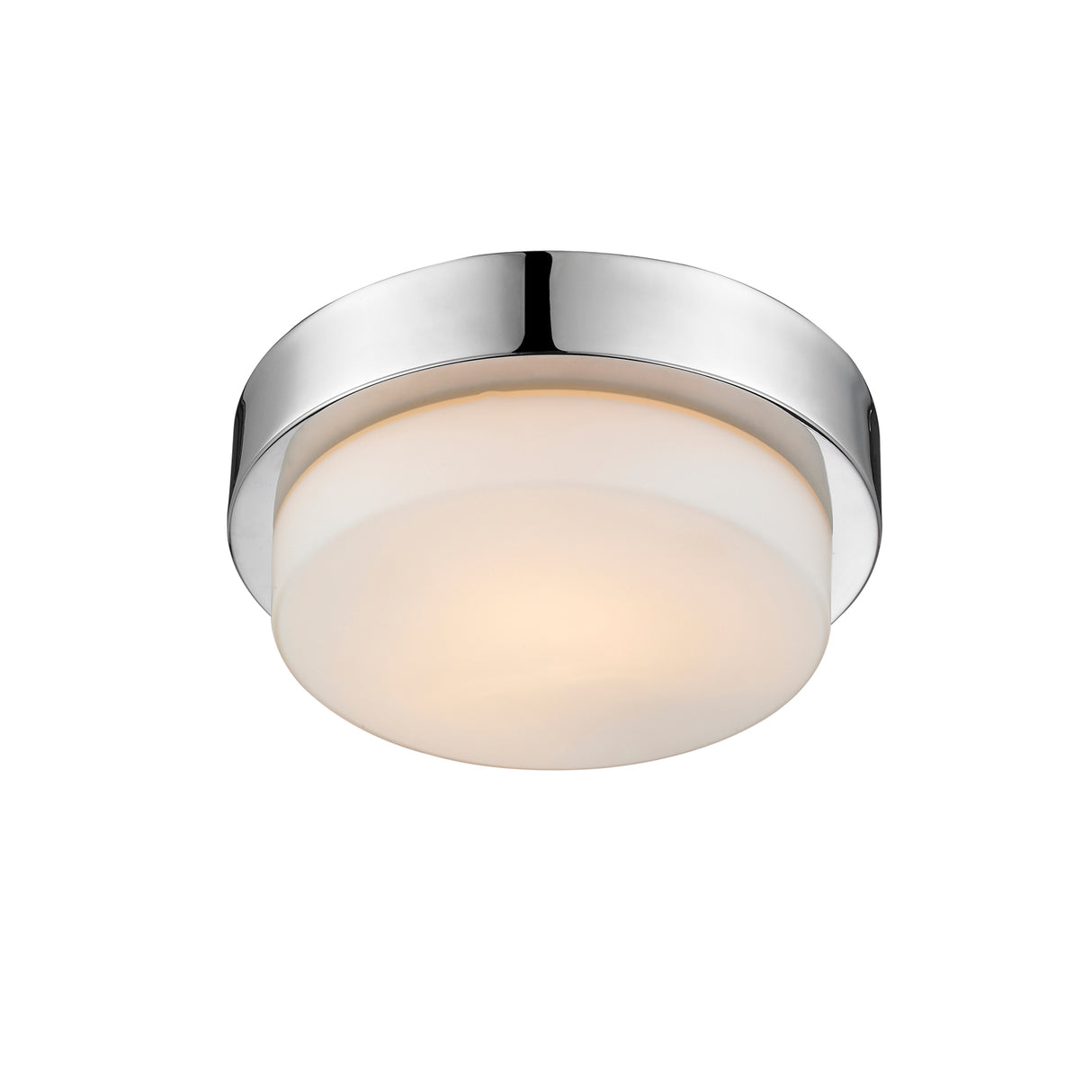 Multi-Family CH Flush Mount in Chrome with Opal Glass Shade