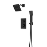 Artos Otella Thermostatic Shower Trim Kit with Shower Head on Angled Arm & Hand Shower Matte Black – TS071BK