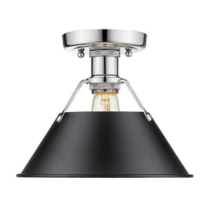 Orwell CH Flush Mount in Chrome with Matte Black Shade
