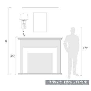 Solay 1 Light Wall Sconce (Plug-in or Hardwire) in Burnished Chestnut with Ivory Linen Shade