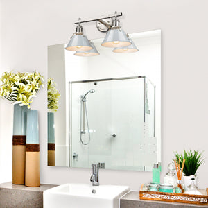 Orwell PW 2 Light Bath Vanity in Pewter with Dusky Blue Shade