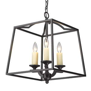 Athena NB 3 Light Pendant in Natural Black
