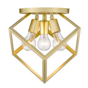 Cassio 3 Light Semi-Flush in Olympic Gold