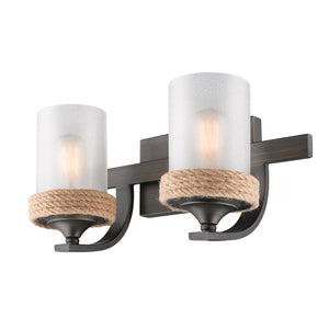 Chatham 2 Light Bath Vanity in Gunmetal Bronze with Clear Sandblasted Glass