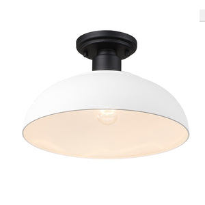 Levitt Natural Black Semi-Flush - Outdoor
