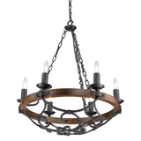 Madera 6-Light Chandelier in Black Iron