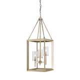 Smyth 3 Light Pendant in White Gold with Clear Glass