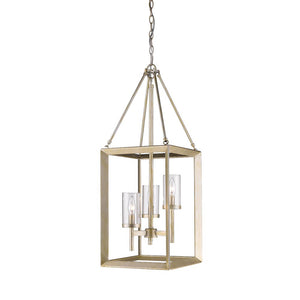 Smyth 3 Light Pendant in White Gold with Clear Glass