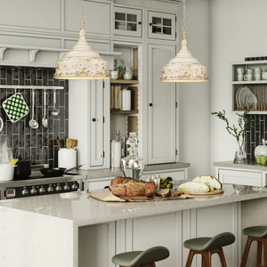 Keating 3 Light Pendant in Antique Ivory