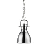Duncan Small Pendant with Chain in Chrome with a Chrome Shade