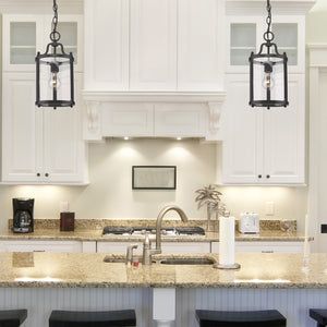 Payton Mini Pendant in Matte Black with Clear Glass