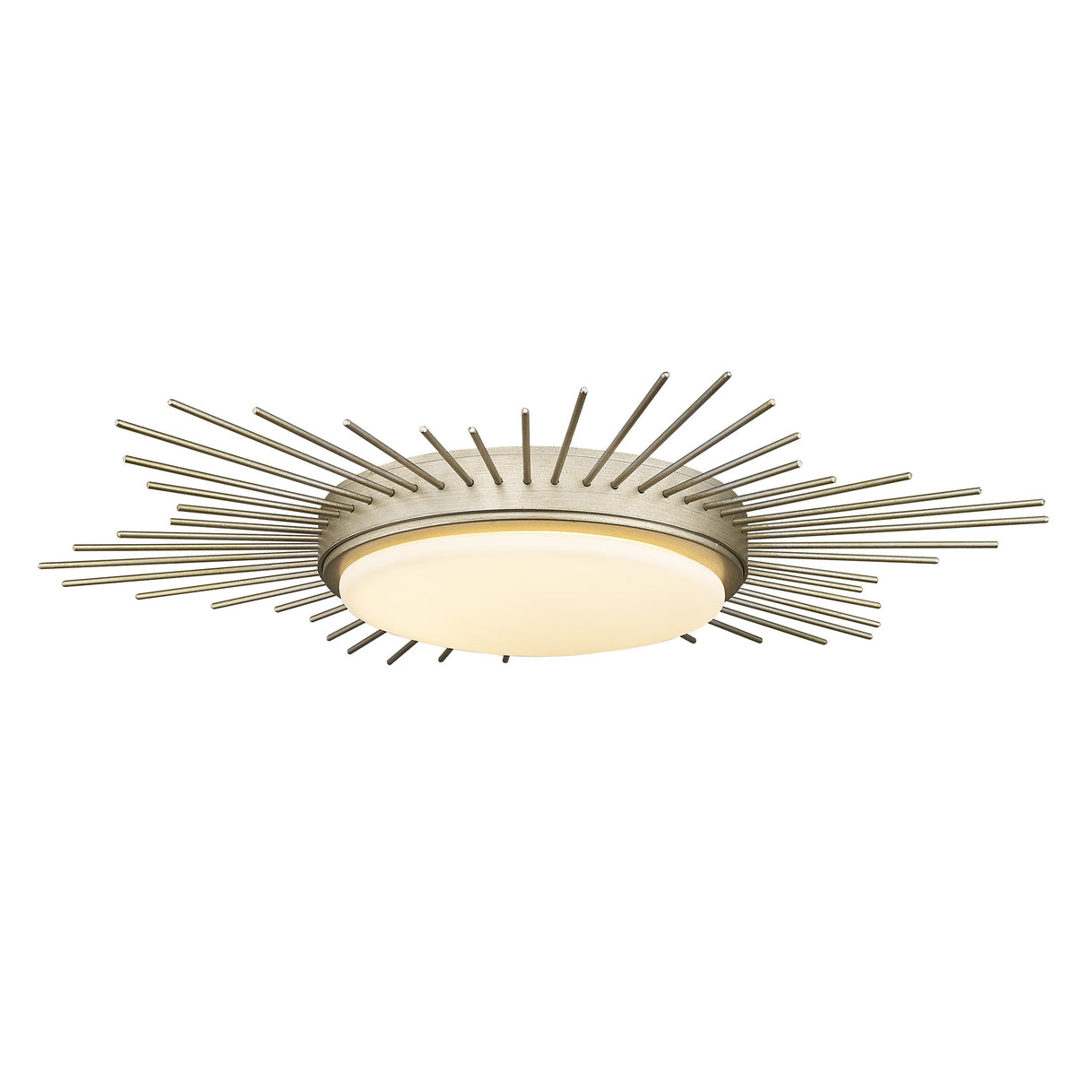 Kieran WG Flush Mount - 18" in White Gold with Opal Glass Shade